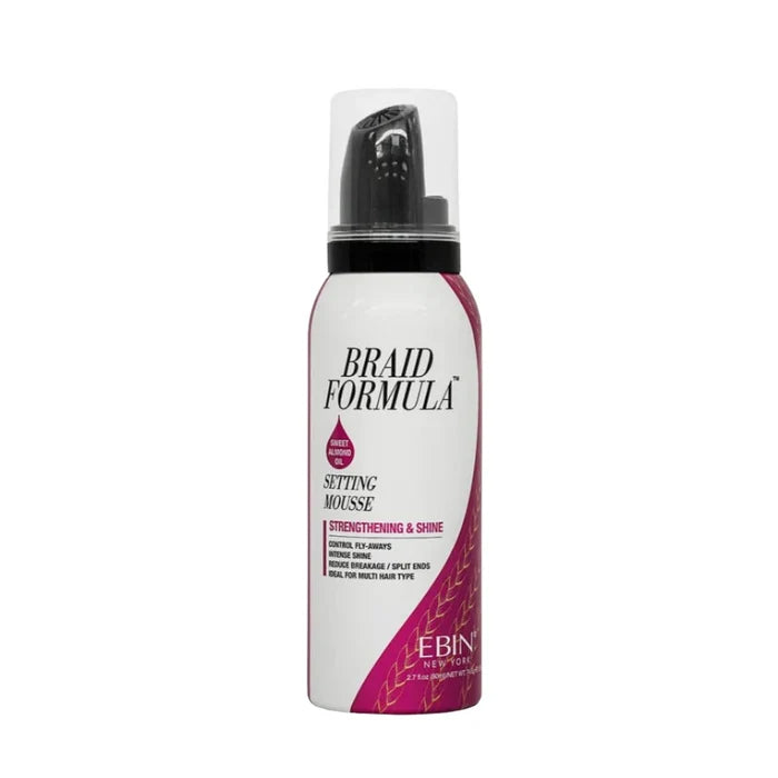 Ebin New York Braid Formula Setting Mousse Strengthening & Shine Sweet Almond Oil