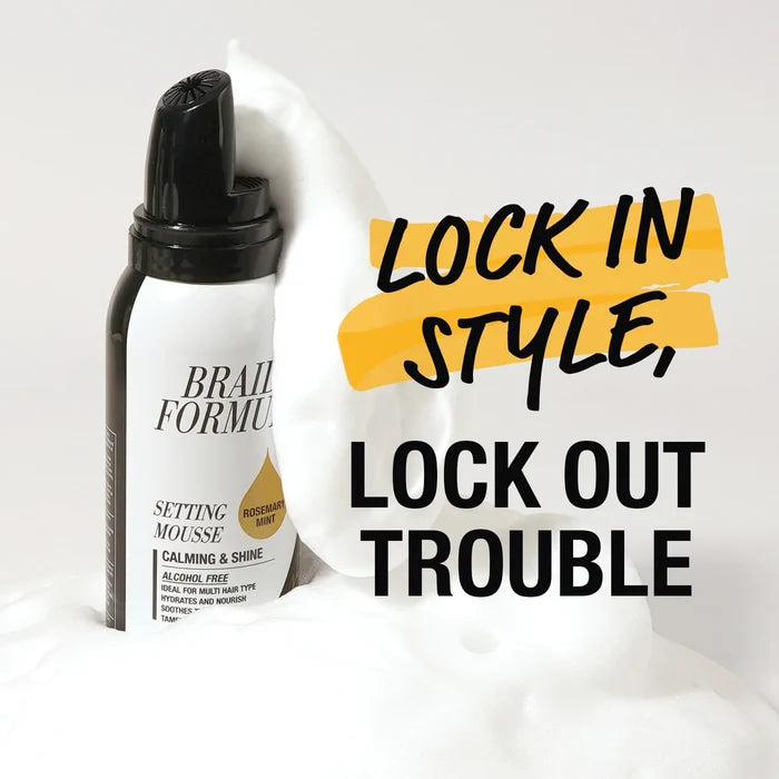 Ebin New York Braid Formula Setting Mousse Strengthening & Shine Sweet Almond Oil