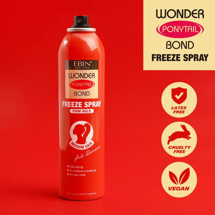 Ebin New York Wonder Ponytail Bond Freeze Spray Firm Hold 245ml - UK Shipping Only