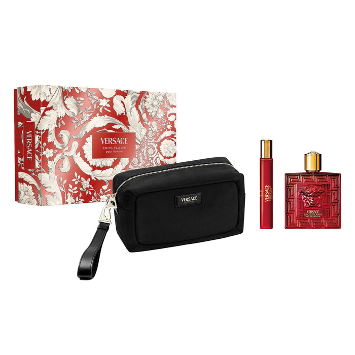Versace Eros Flame Eau De Parfum 100ml & Travel Spray 10ml & Bag Gift Set