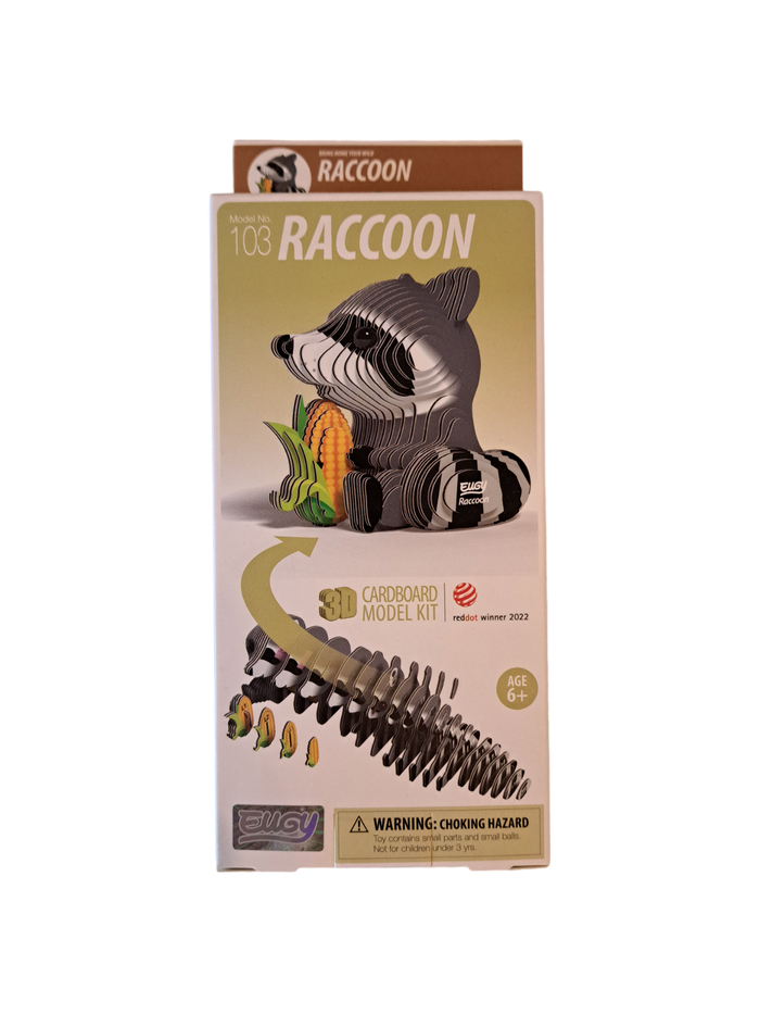 Eugy 3D Cardboard Model Kits - Raccoon