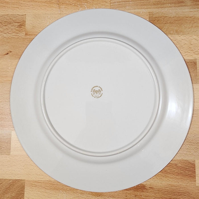 Flintridge Avalon Dinner Plate Set of 2 Floral Sage Green and Gold Trim Ceramic