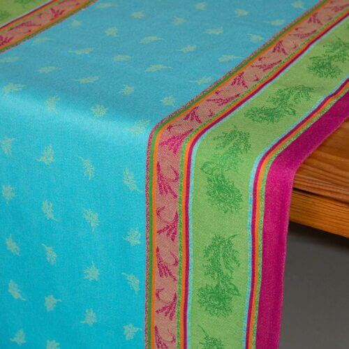 French jacquard table runner - Cotton - Rectangular - Cezanne blue | L'Ensoleillade
