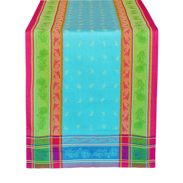 French jacquard table runner - Cotton - Rectangular - Cezanne blue | L'Ensoleillade