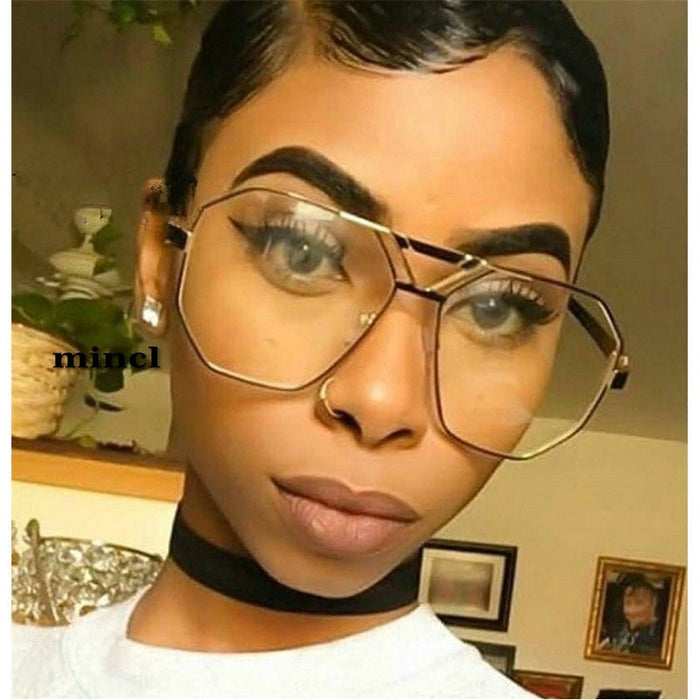 MINCL/New Style 2019 Luxury Brand Designer Sunglasses Men Women Vintage Oversized Glasses Man  NX