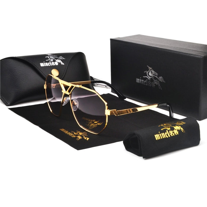 MINCL/New Style 2019 Luxury Brand Designer Sunglasses Men Women Vintage Oversized Glasses Man  NX