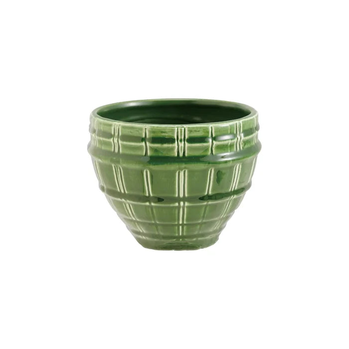 Green Debossed Stoneware Bowl