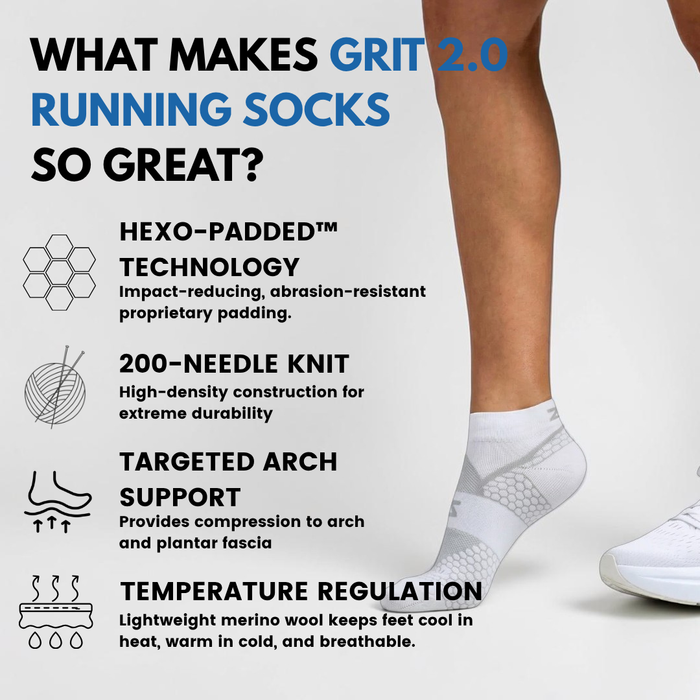 Grit 2.0 Running Socks (Quarter)