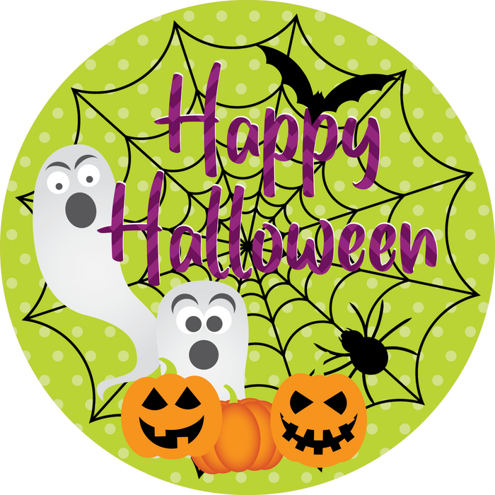 H005 Happy Halloween Sign, Ghost Sign ,Wreath Sign, Wreath Center, Wreath Attachment