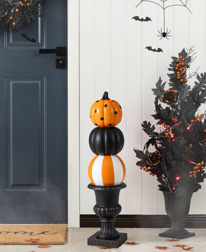 Halloween Pumpkin Topiary Porch Decor