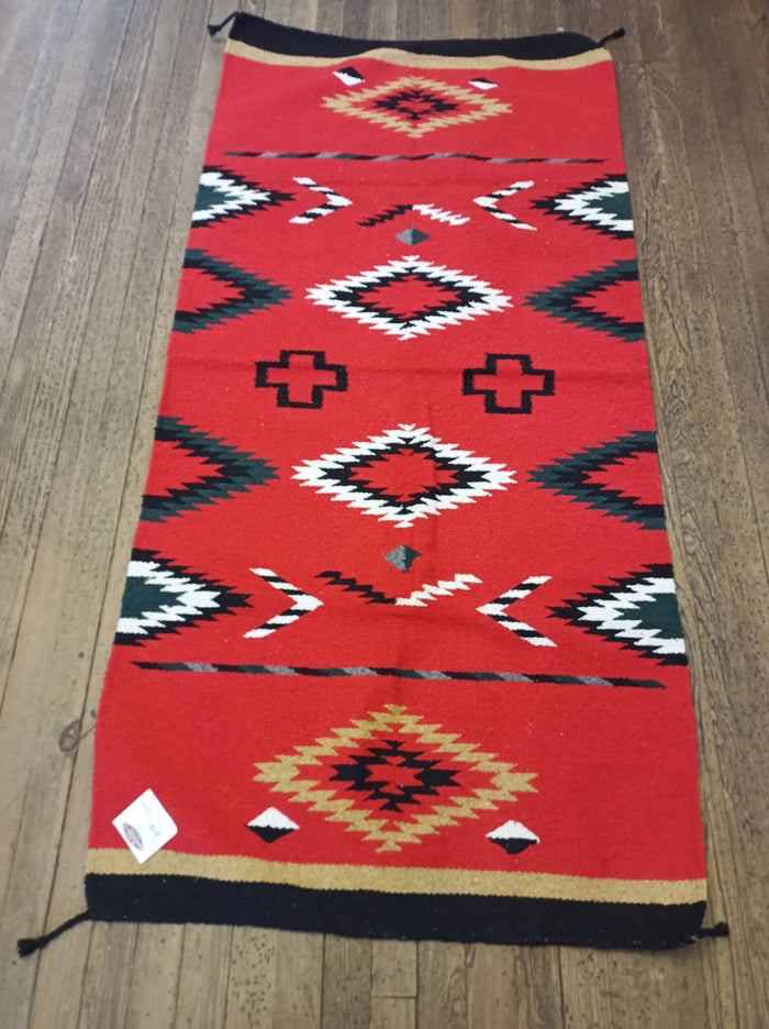 Handwoven Southwest Design Acrylic Rug; 32"x64"