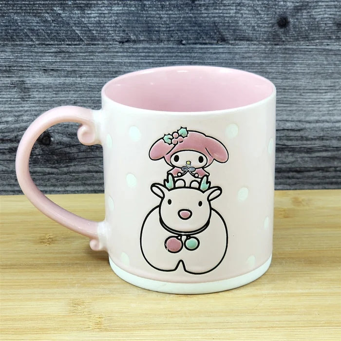 Hello Kitty Pink Mug Ceramic Elaphure Coffee Tea Cup by Blue Sky Embossed 21oz