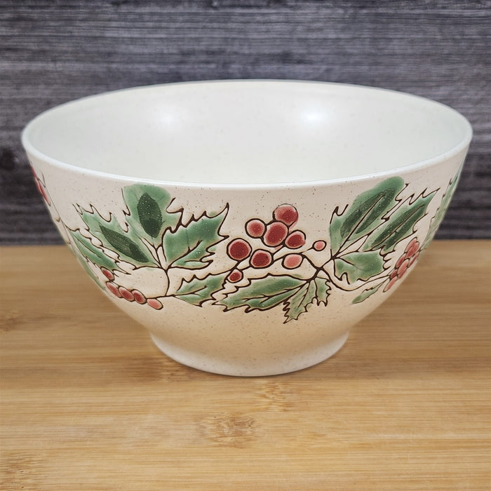 Holly Berry Floral Bowl Holiday Festive Server Dish 6 inch (15cm) by Blue Sky