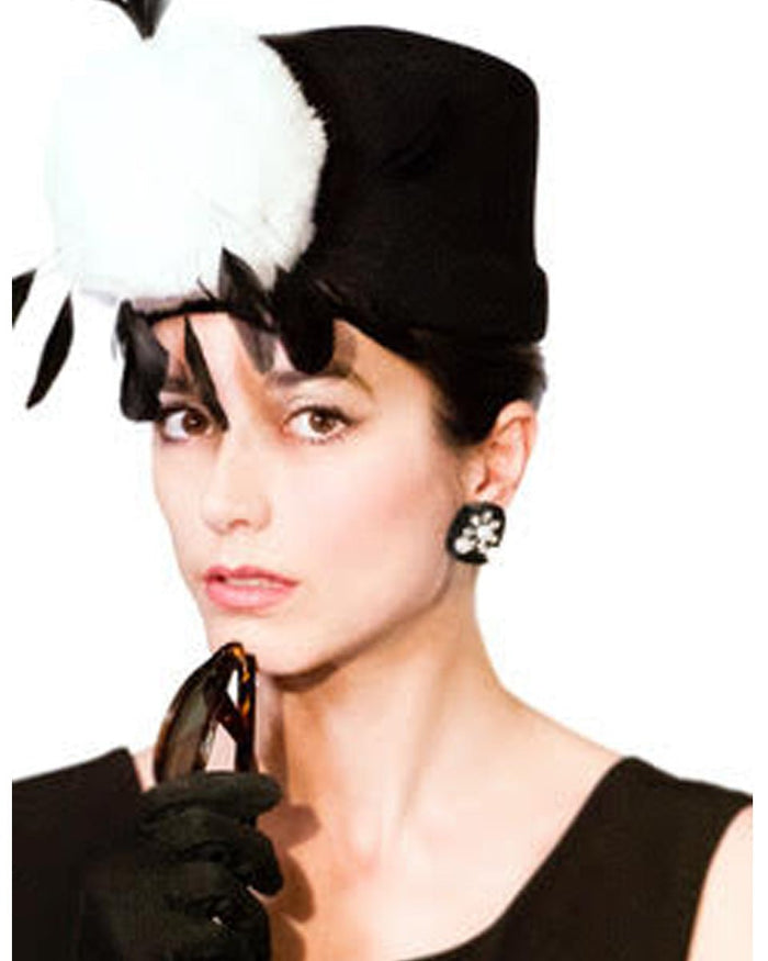Holly Golightly Feather Hat Complete Costume Set (Rental) - Utopiat
