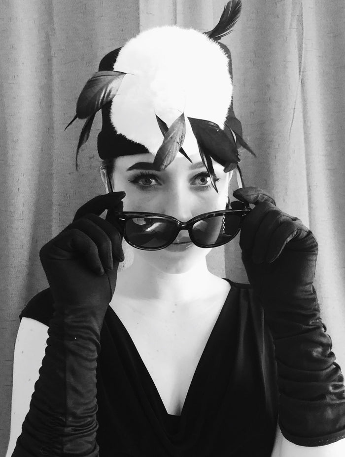 Holly Golightly Feather Hat Complete Costume Set (Rental) - Utopiat