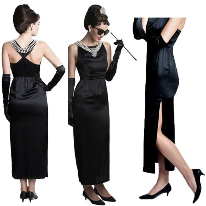 Holly — The Iconic Black Satin Dress - Utopiat