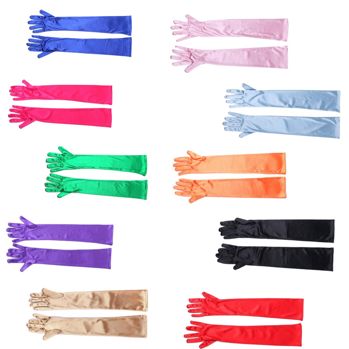 Premium Long Gloves In Colorful Satin Inspired By Audrey Hepburn - Utopiat