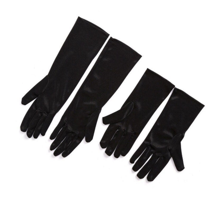 Holly — The Mini Long Black Satin Gloves - Utopiat