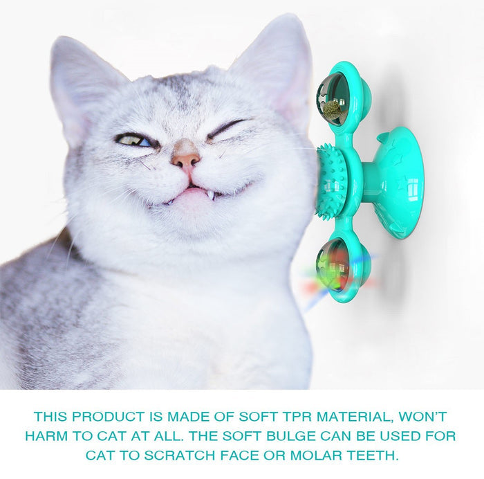 Interactive Cat Toy – Windmill Spinner with Fish Design for Kittens