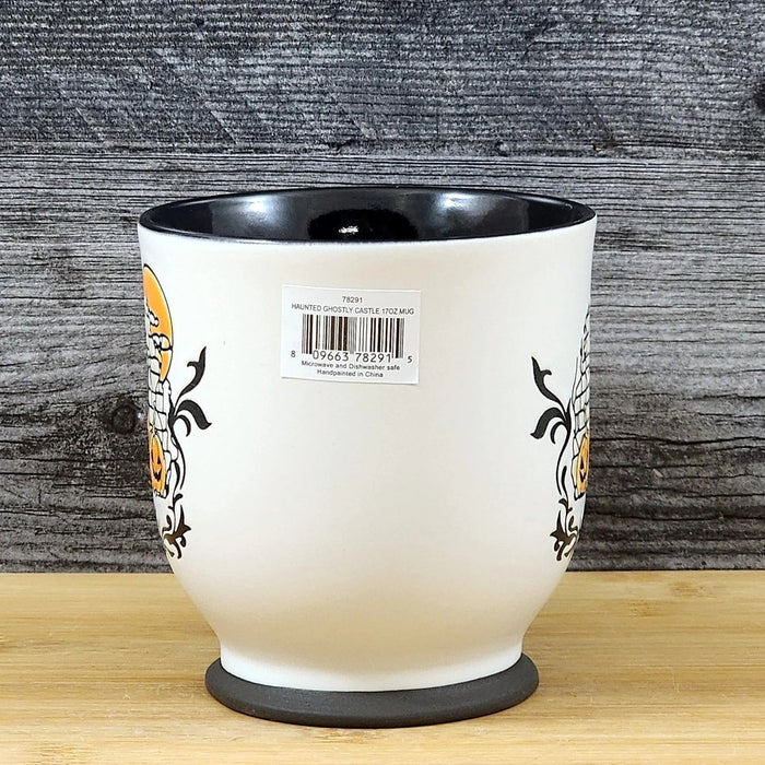 Jack-o-Lantern Halloween Pumpkin Mug Ceramic Black Coffee Tea Cup Blue Sky 17oz