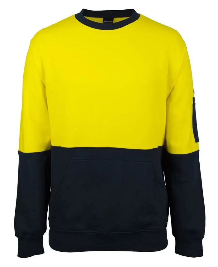 JB'S Hi-Vis 310 Cotton Crew Neck Sweater 6HVCM Jb's Wear
