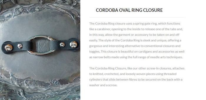 Cordoba Oval Ring Closure - Black
