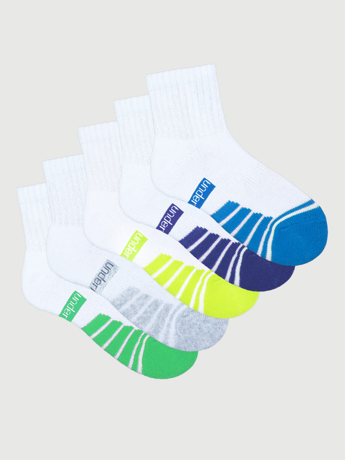 Kids Cushioned Sport Quarter Crew 5 Pack