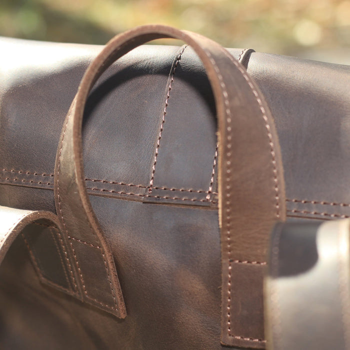 Leather backpack ROCK Brown