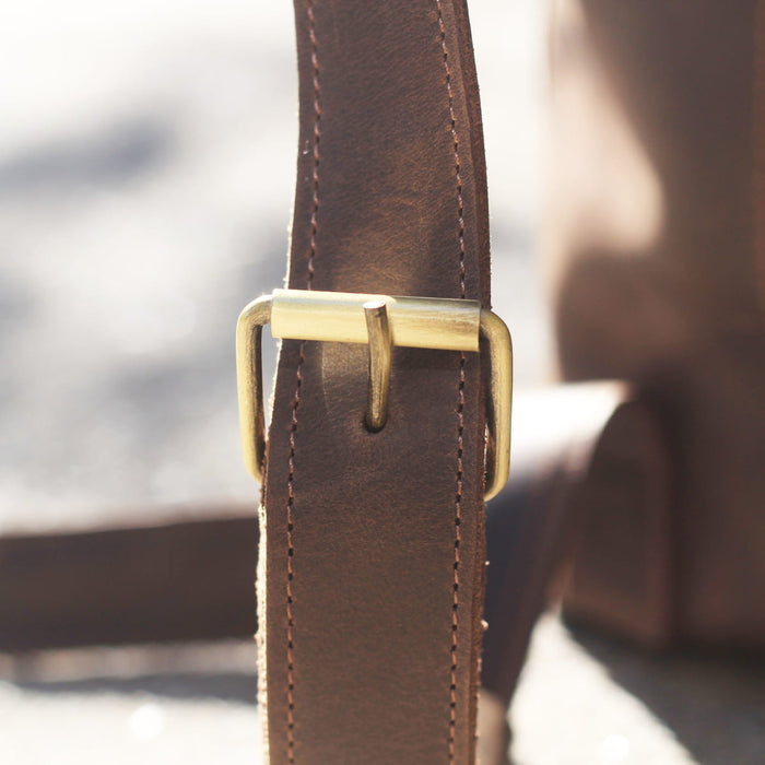 Leather backpack ROCK Brown