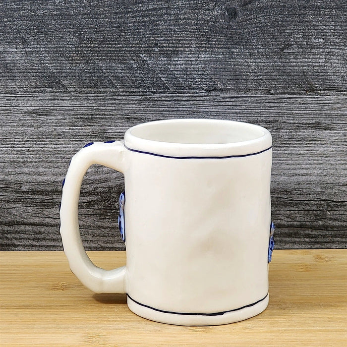 Magic Sea Star Fish Cobalt Coffee Mug Embossed Nautical Tea Cup Ceramic Blue Sky