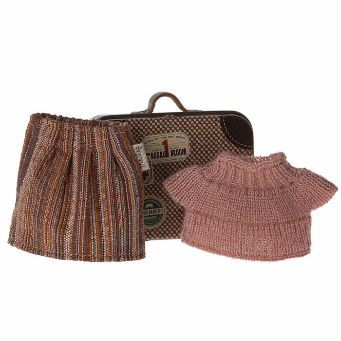 Knitted Sweater and Skirt in Suitcase