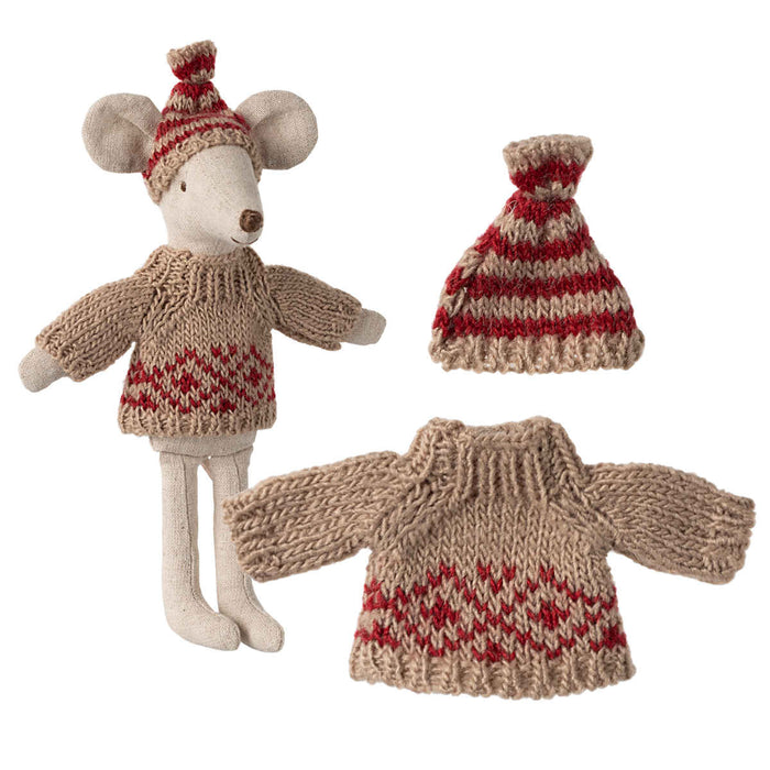 Knitted Hat and Sweater - Sand