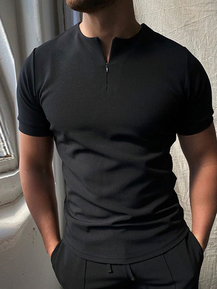 Men’s Solid Cotton Piqué Polo Shirt – Short Sleeve Summer