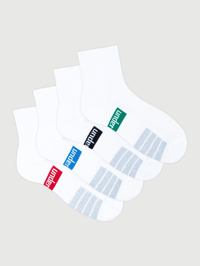 Men's Sports Cushioned Quarter Crew 4 Pack