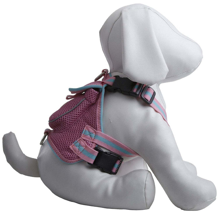 Mesh Pet Harness with Storage Pouch – Adjustable for Dogs & Cats