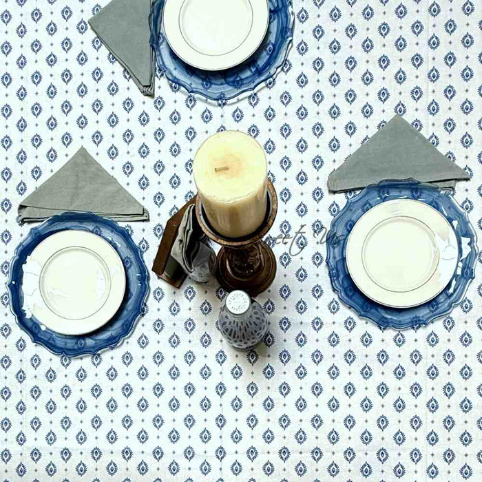 Moustiers Spill-Resistant Classic Allover Tablecloth - Sweet Us