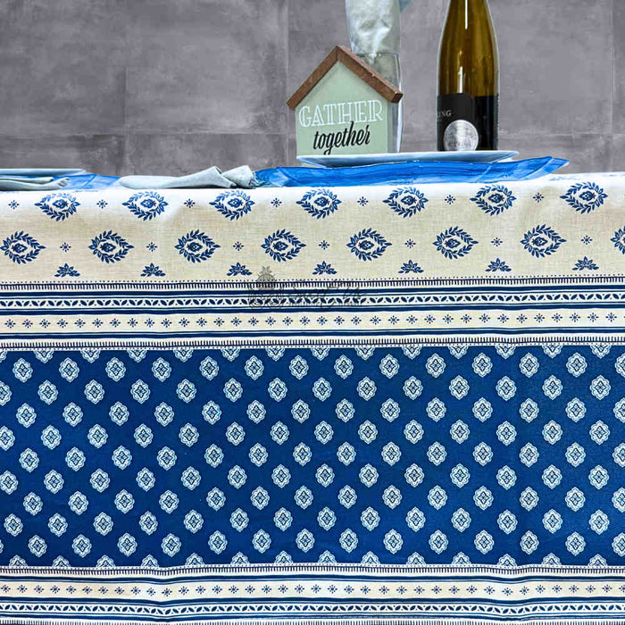 Moustiers Spill-Resistant Classic Allover Tablecloth - Sweet Us