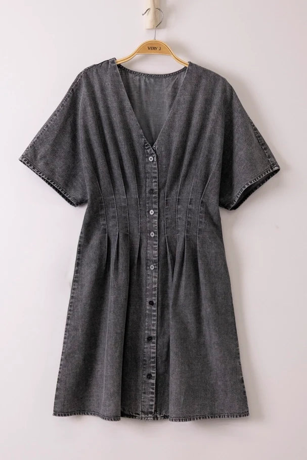 Nicole Mineral Washed Chambray Dress