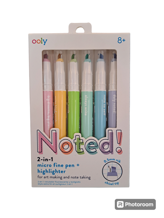 Noted! 2-in-1 Micro Fine Pen and Highlighter