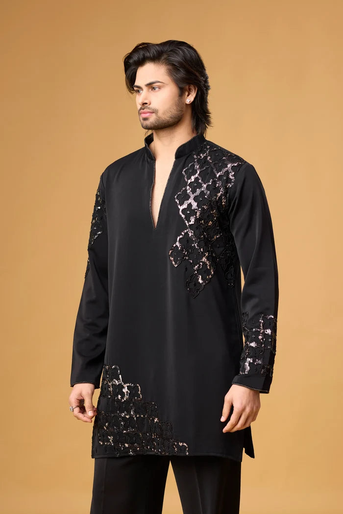 Buy Black Kurta Set for Men Online India – Mahavir NX