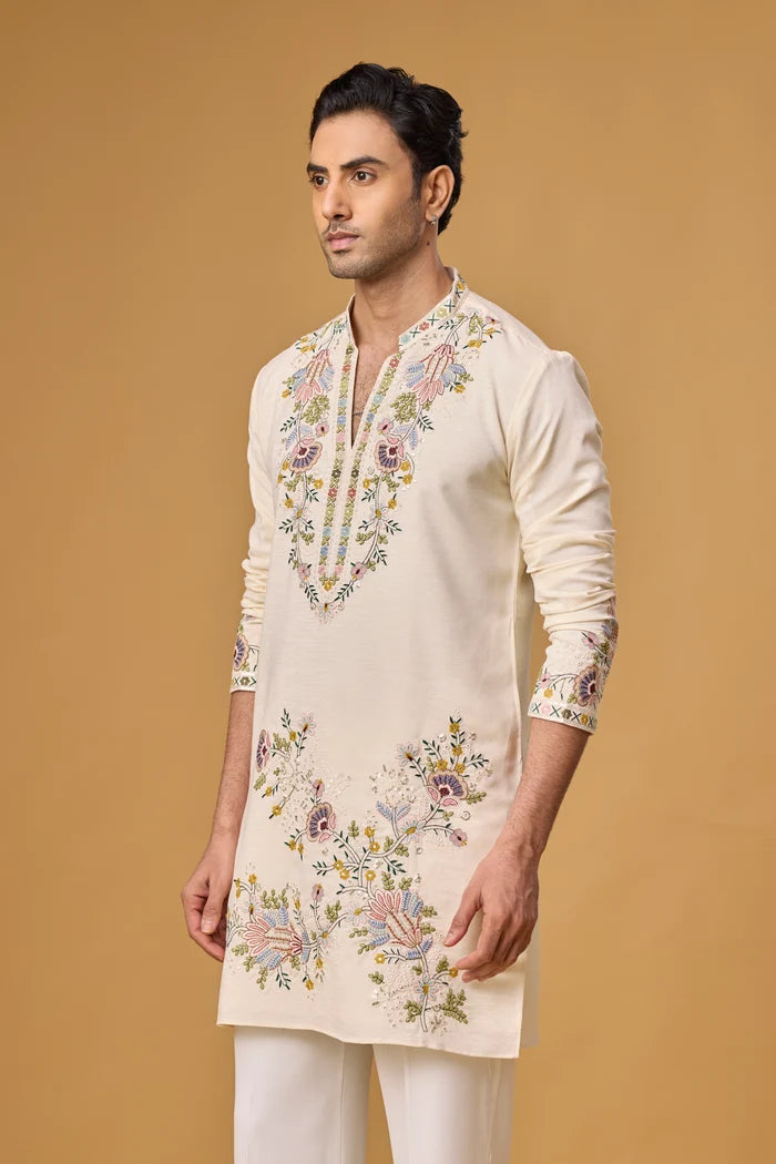 Off White Kurta for Men – Haldi & Engagement Outfit | Mahavir NX
