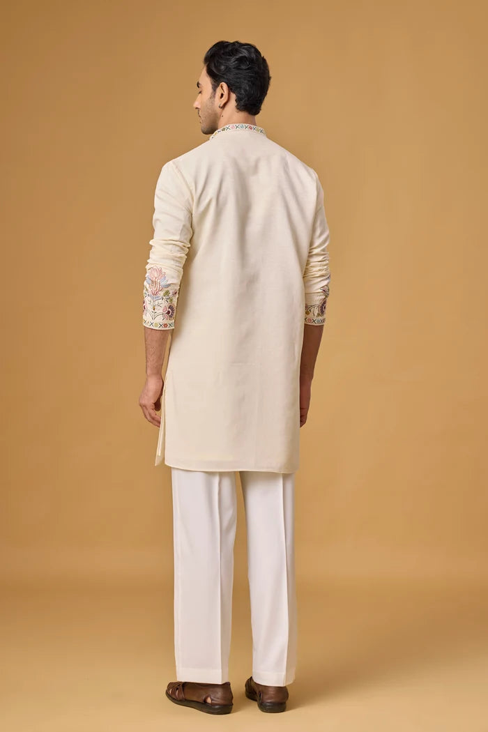 Buy Off White Ethnic Kurta Set for Men Online India | Mahavir NX
