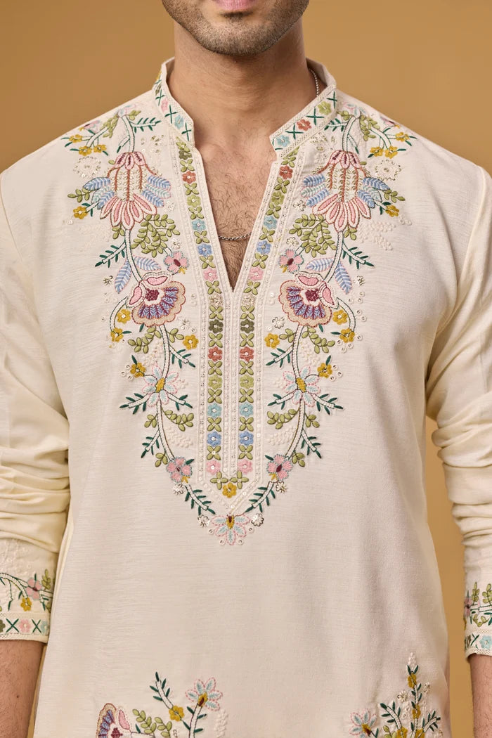 Affordable Embroidered Kurta Pajama Set for Men | Mahavir NX