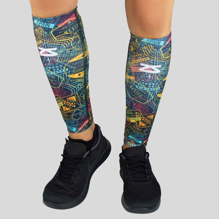 Passport Stamps Compression Leg SleevesLeg Sleeves - Zensah