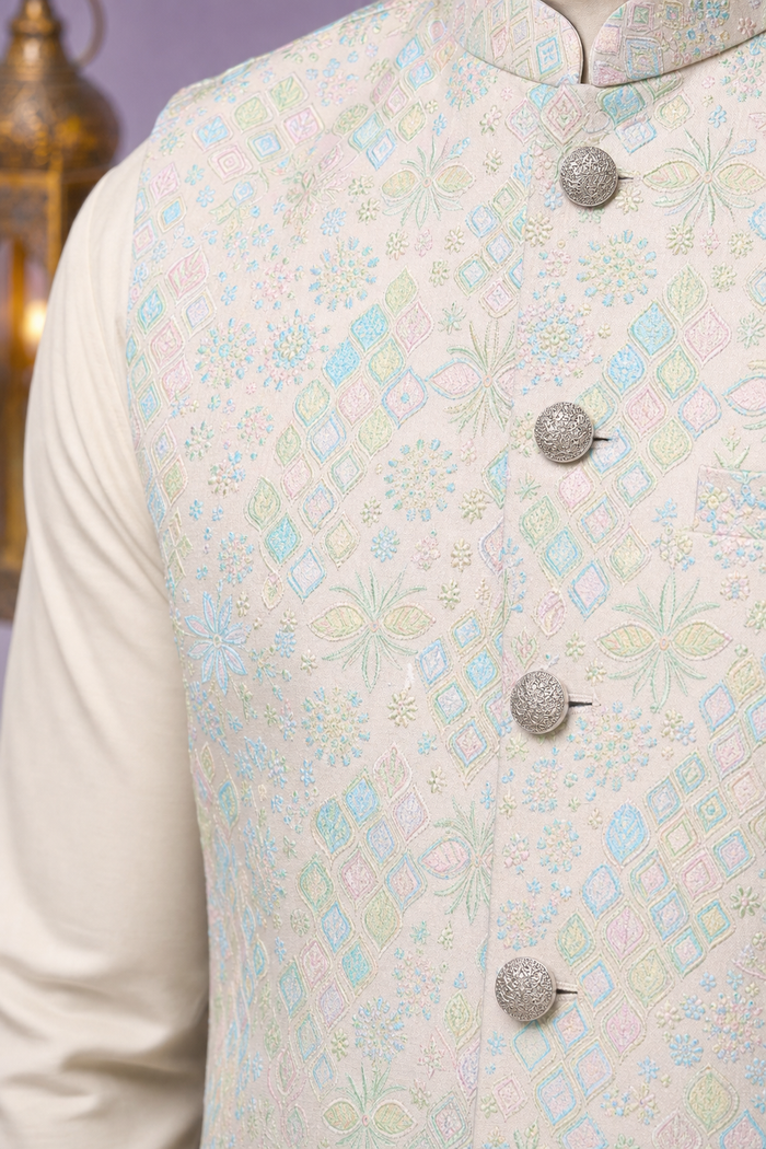 Pastel Prism Wedding Koti for Men | Mahavir NX