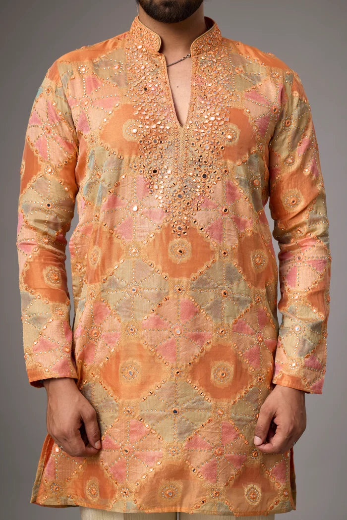 Designer Artisanal Ethnic Kurta Set – Side View | Mahavir NX