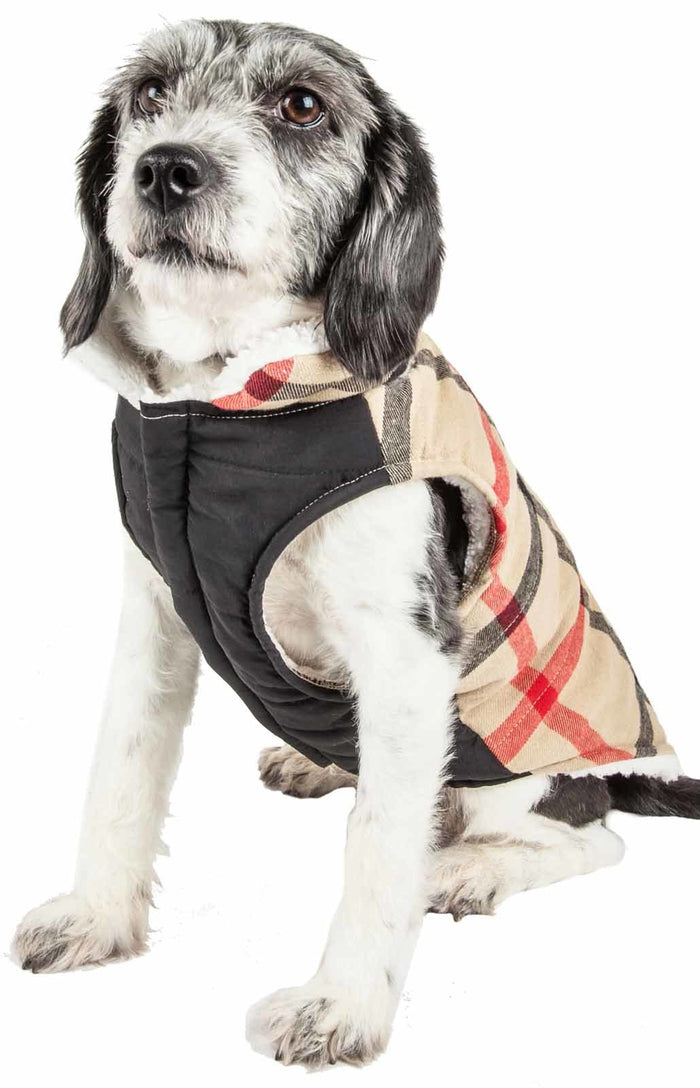 Pet Life Plaid Insulated Dog Coat – Warm Winter Jacket for Dogs