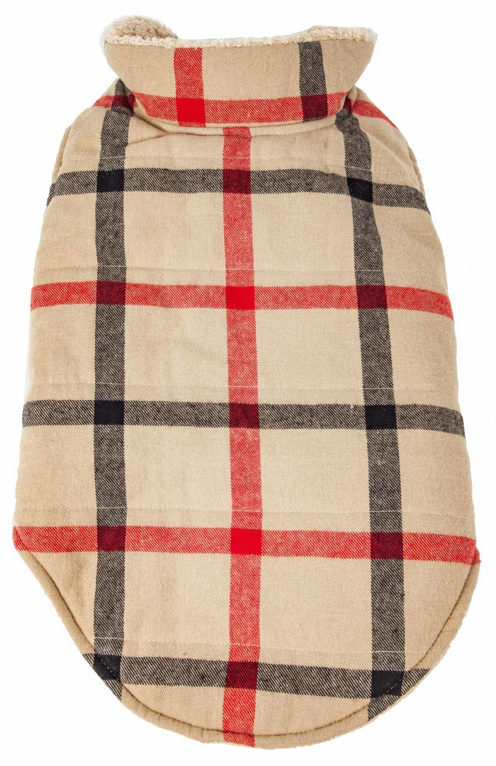 Pet Life Plaid Insulated Dog Coat – Warm Winter Jacket for Dogs