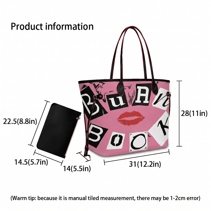 Pink Burn Book Tote Bag - Nursecaresuites - Online Healthcare BoutiqueToteclinical bageveryday totefaux leather tote