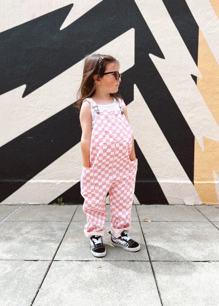 Pink Checker Overalls